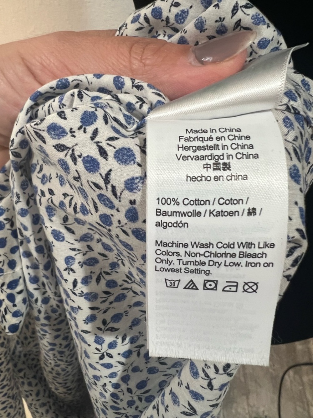 J. Crew Blue Floral Ruffle Collar Button Down Blouse Cottagecore Feminine Top - Picture 6 of 8